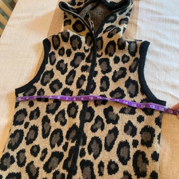 Christian Siriano New York Leopard Print Open Front Hooded Cardigan -  Size S - Picture 8 of 10